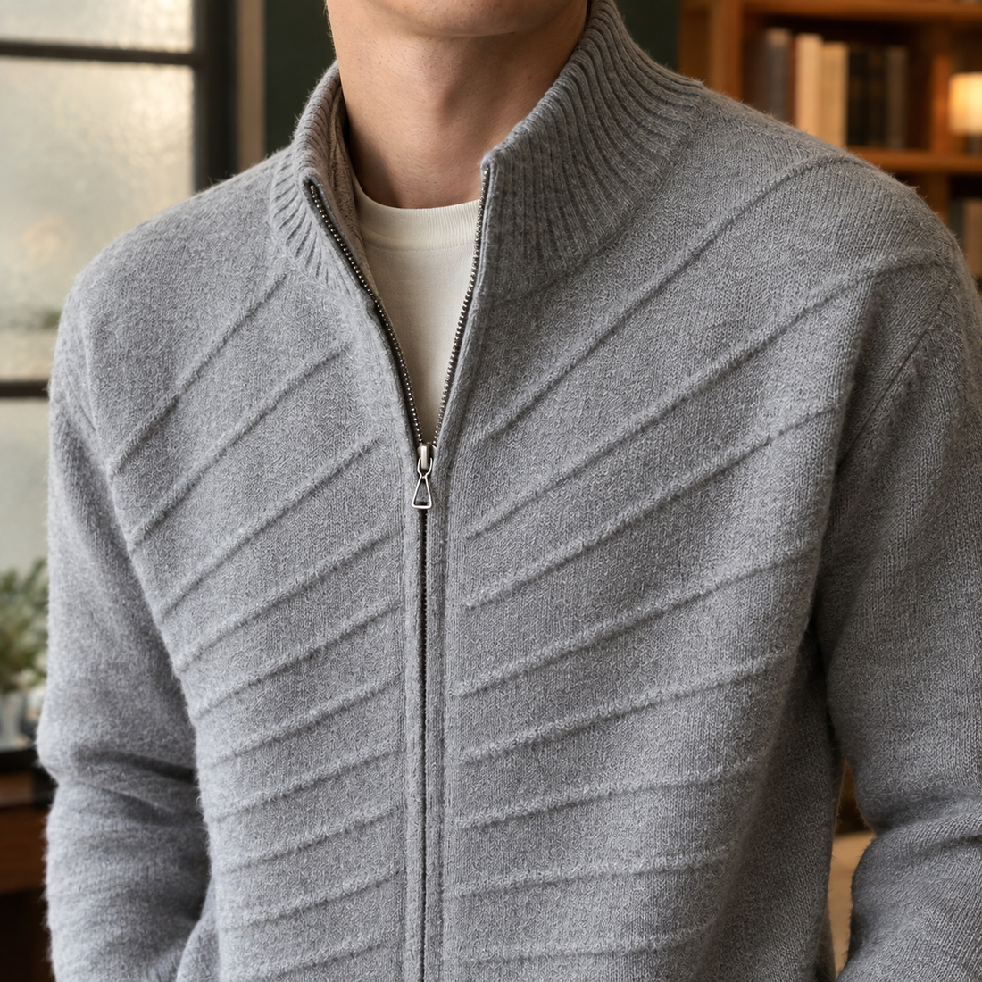 Neil Ribbed Cardigan - Lead Product Detail