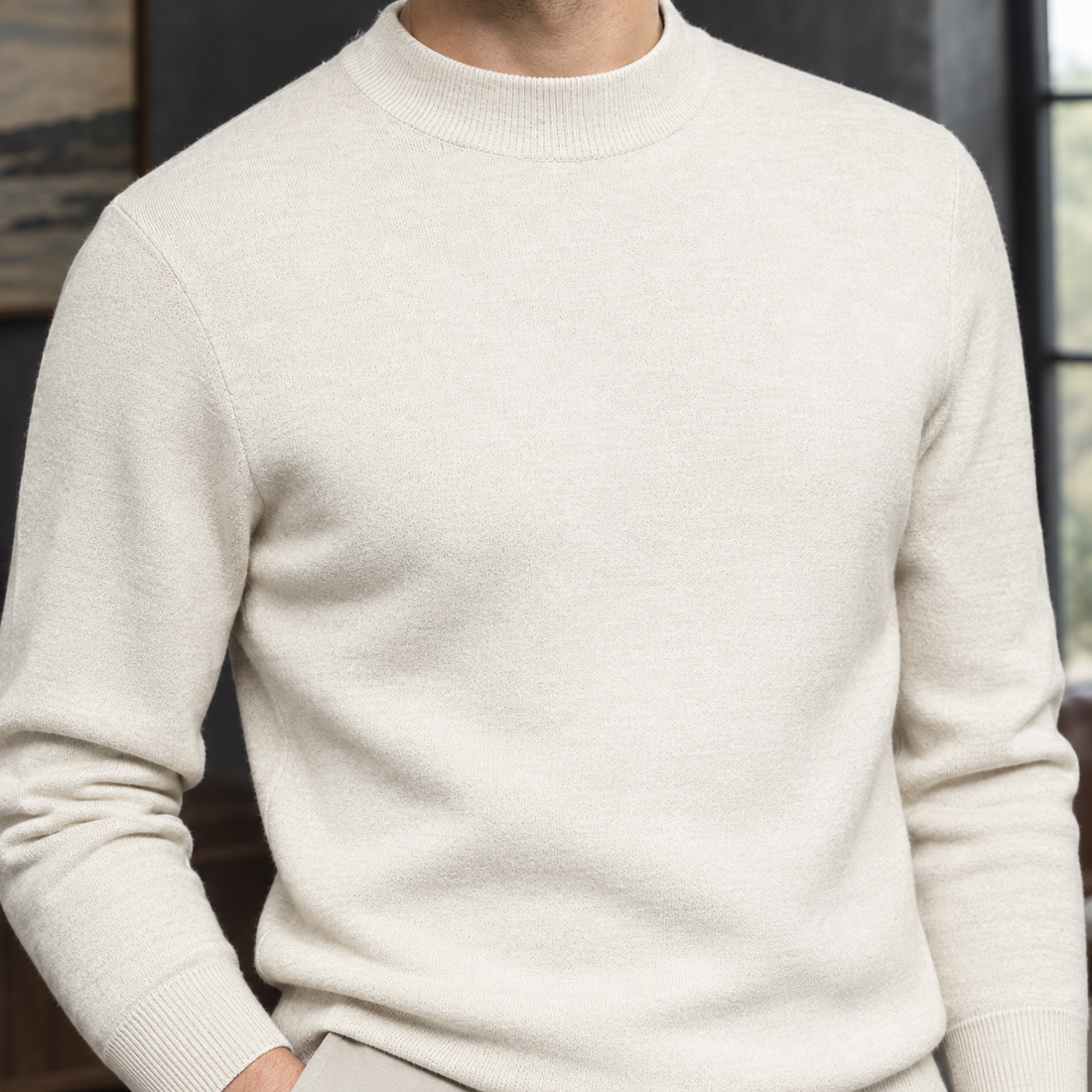 Caleb Mock Neck Sweater - Lead Product Detail