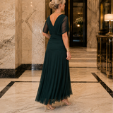 Serena-Pearl Draped Maxi Dress - Lead Alternate View
