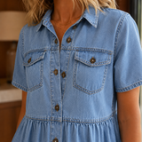 Estelle-Claire Tiered Denim Dress - Lead Product Detail