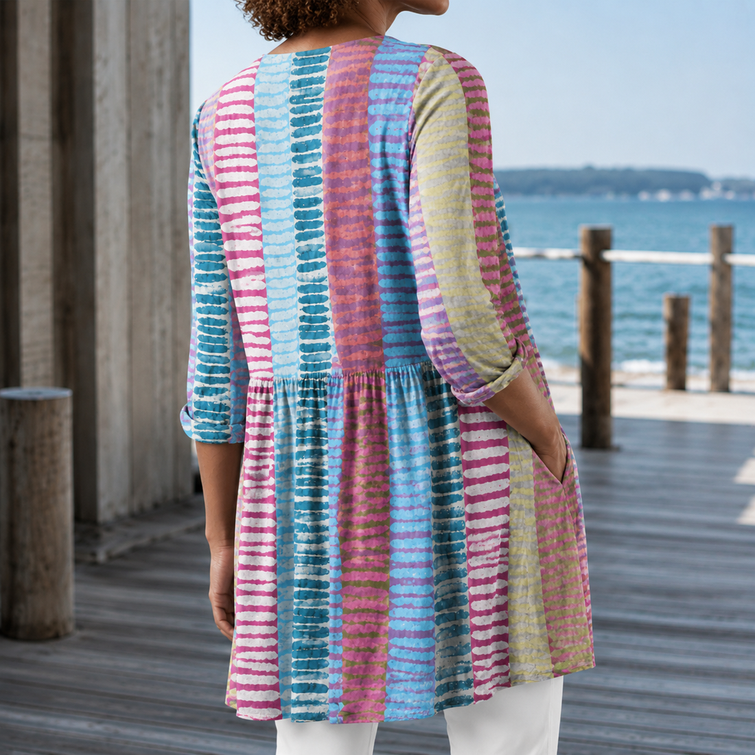 Tabitha-Claire V-Neck Tunic - Lead Alternate View