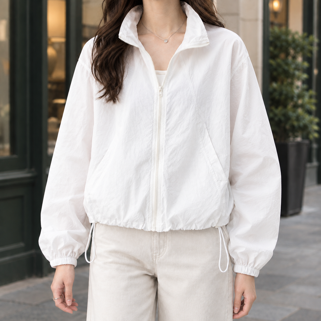 Eva-Eve Relaxed Zip Jacket - Lead Product Detail