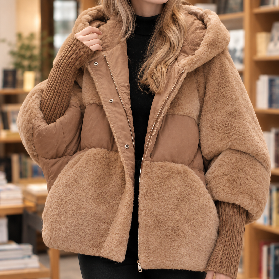Ilaria-Kate Plush Panel Jacket - Lead Product Detail