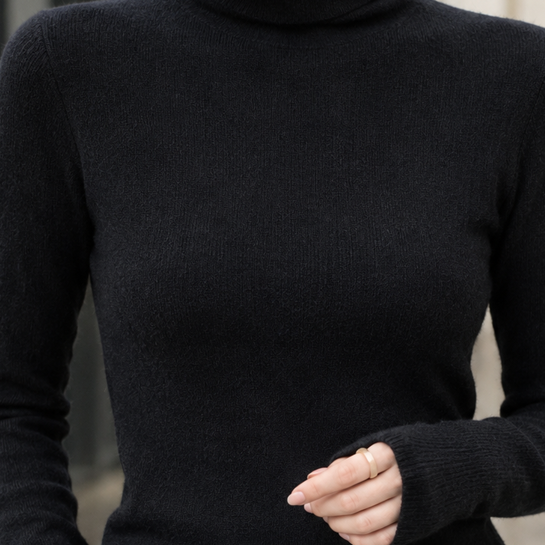 Apolline-Sage Slim Fit Turtleneck - Lead Product Detail