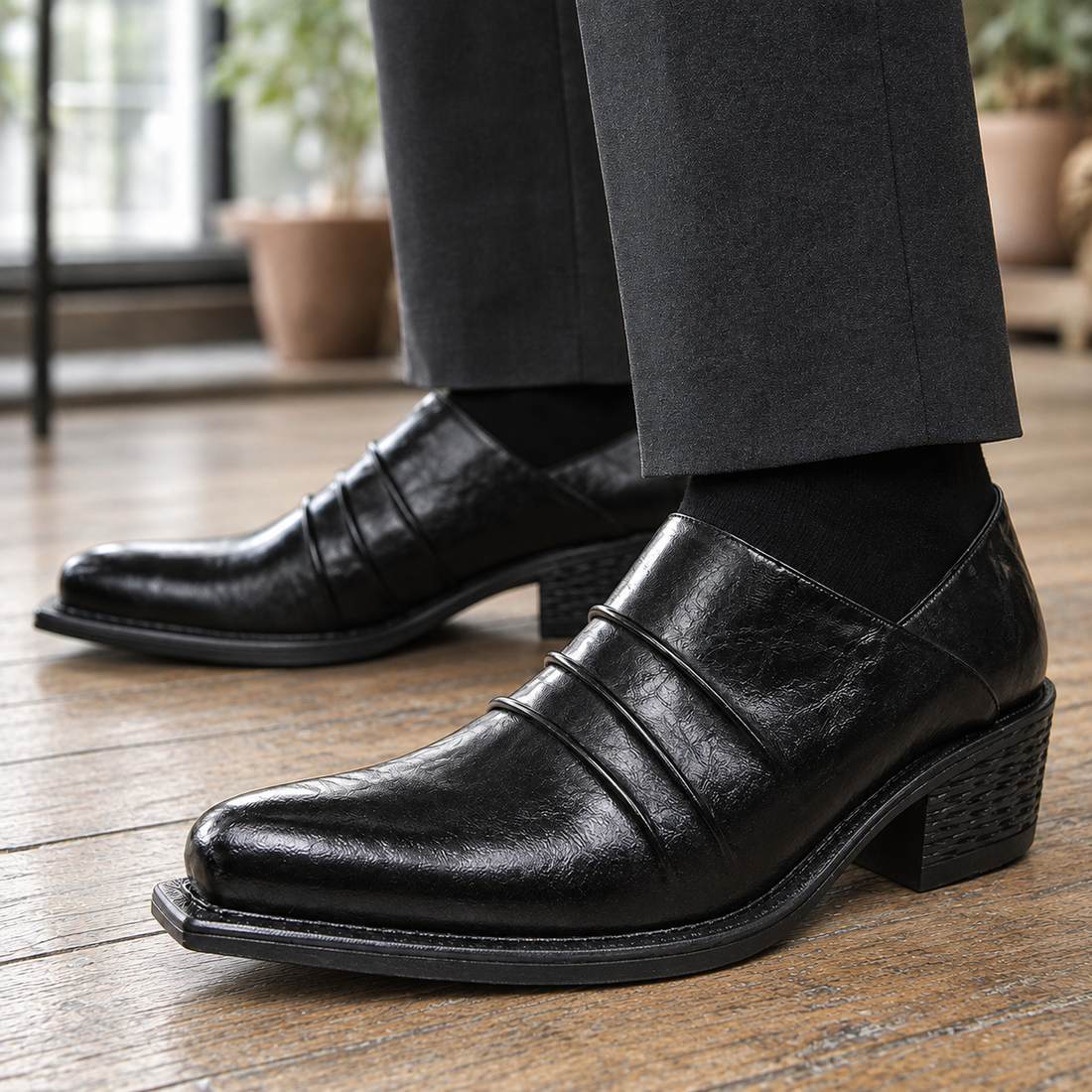 Rizzi-Lago Block Heel Shoes - Lead Product Detail