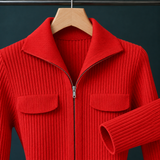 Evelina-Claire Ribbed Zip Cardigan - Lead Product Detail