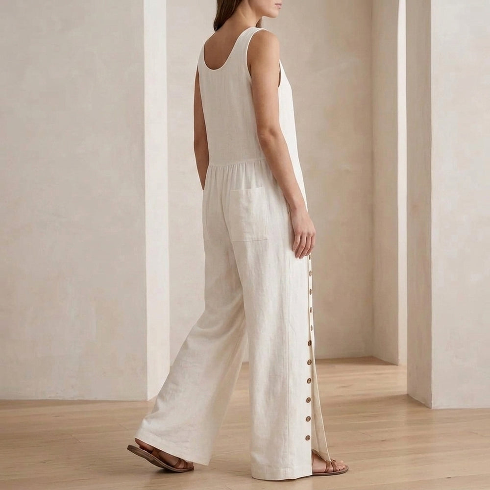 Orla Button Detail Jumpsuit - Lead Alternate View