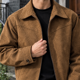Dario Suede Jacket - Lead Product Detail