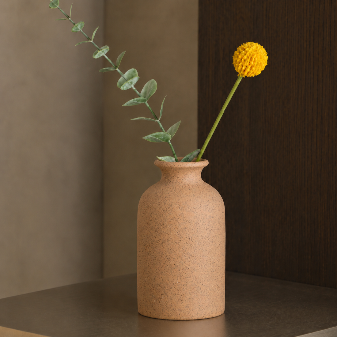 Fernbank Sculptural Porcelain Vase - Terracotta Speckled