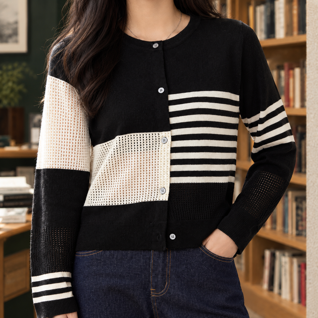Maxine-Belle Crewneck Cardigan - Lead Product Detail