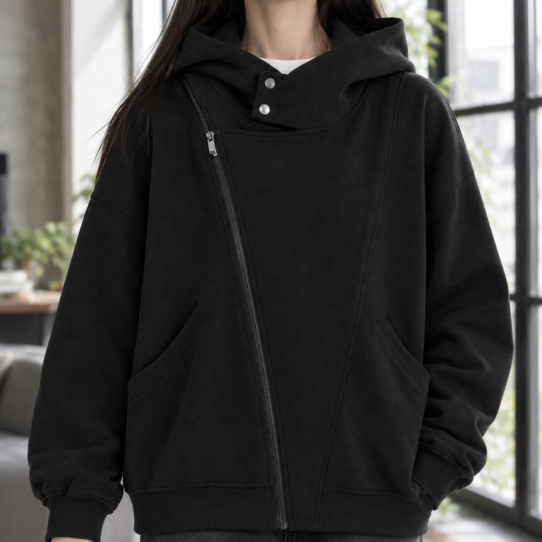 Iolanthe-Rae Hooded Hoodie - Lead Product Detail
