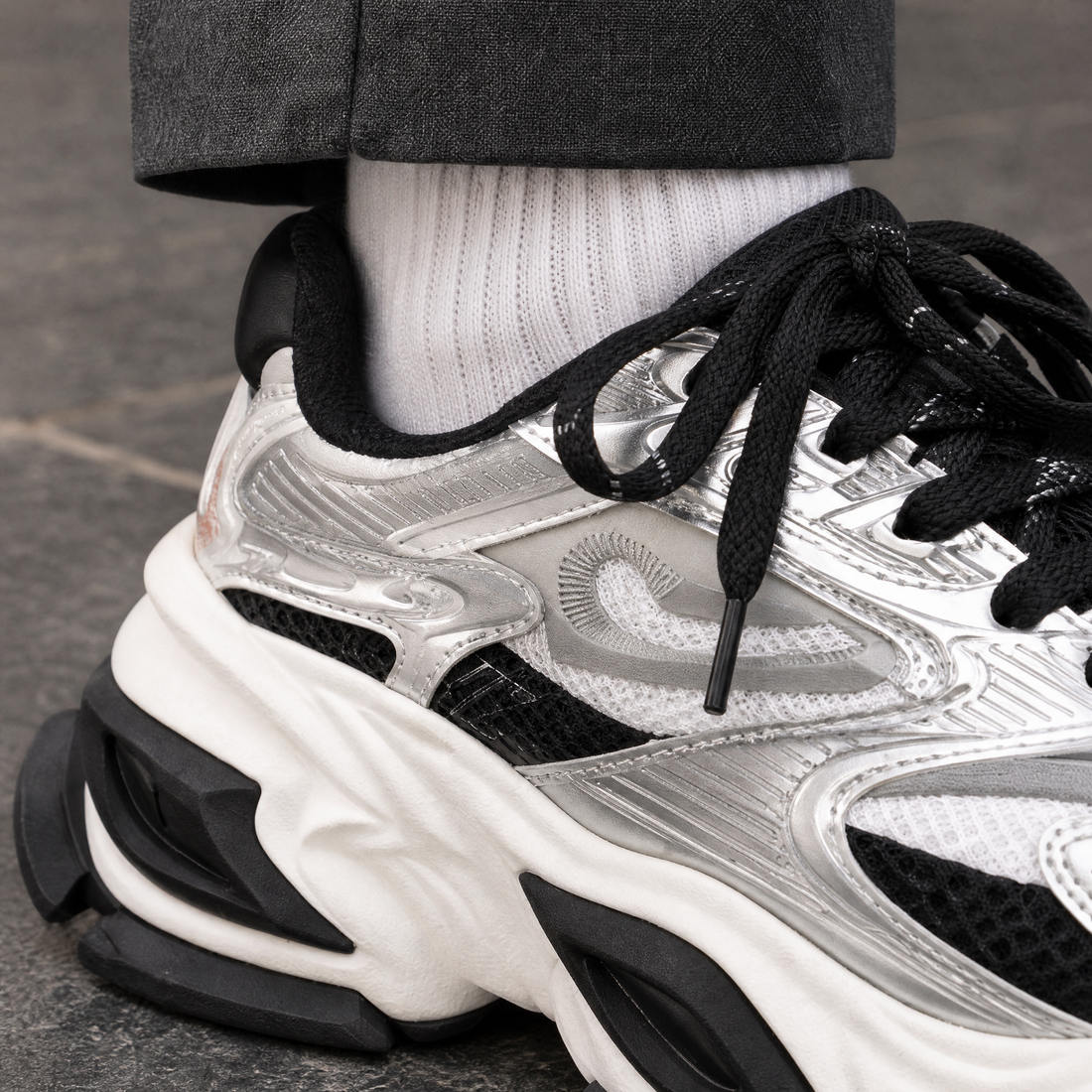 Peruzzi-Lucca Chunky Sneakers - Lead Product Detail