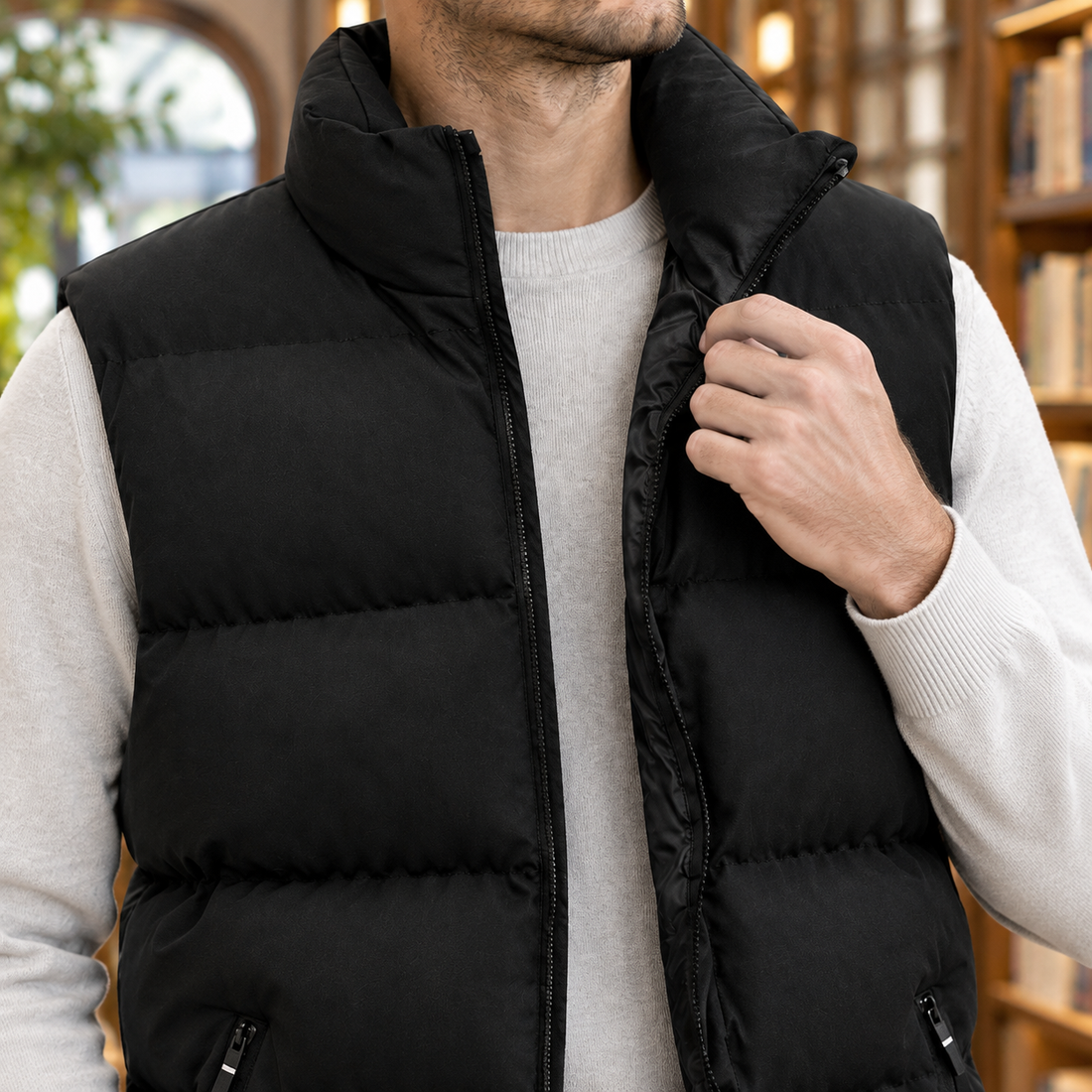 Herbert Puffer Vest - Lead Product Detail