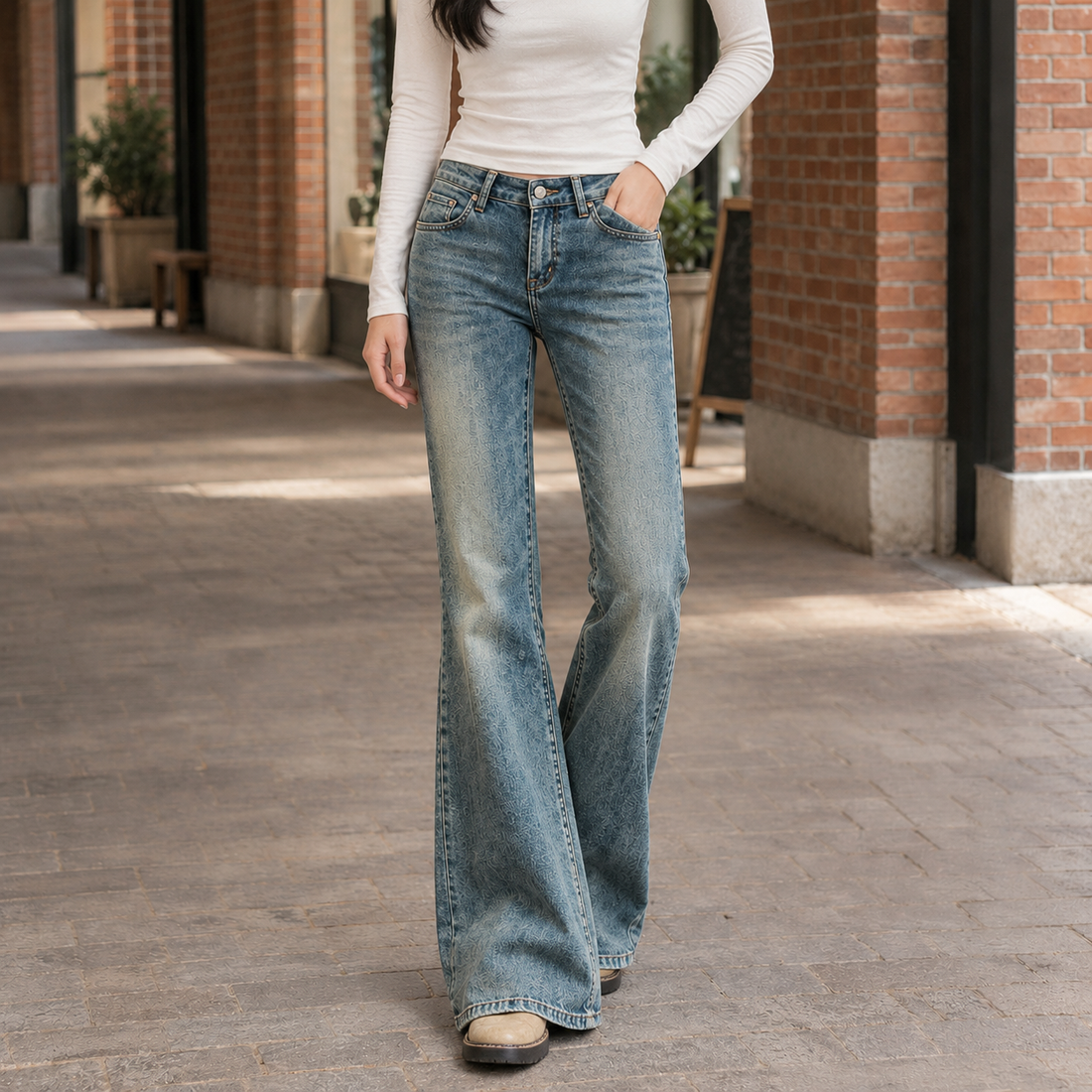 Albertine-Lane Flared Jeans - Lead Product Detail