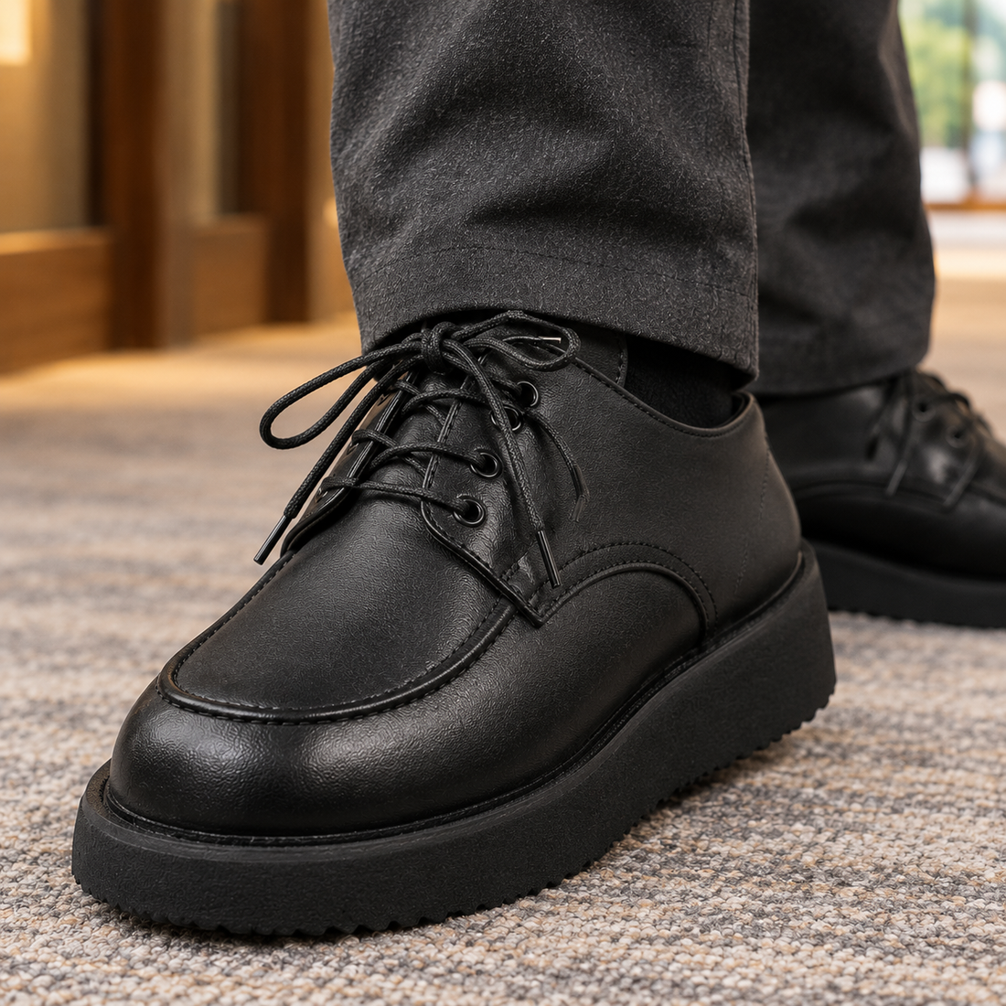 Loreto-Rimini Platform Derby Shoes - Lead Product Detail