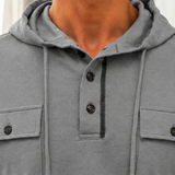 Idris Henley Hoodie - Lead Product Detail