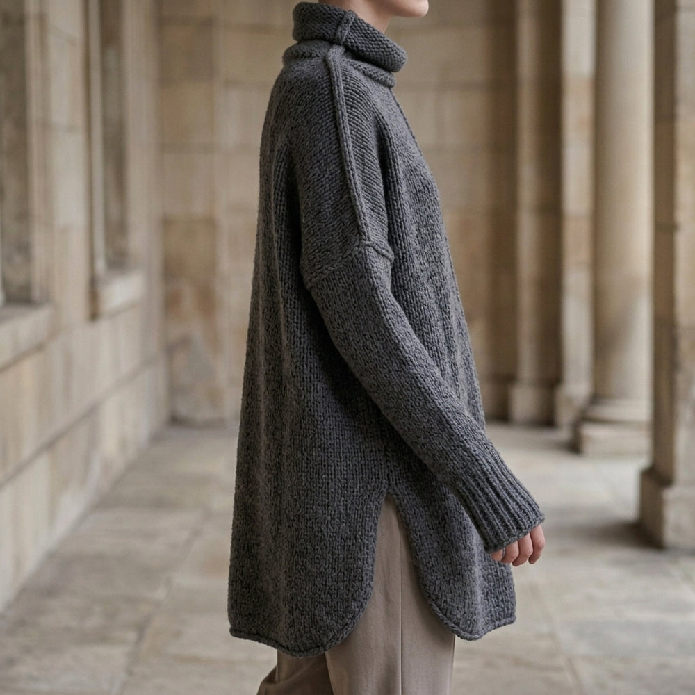 Florence Stacked Collar Sweater - Lead Alternate View