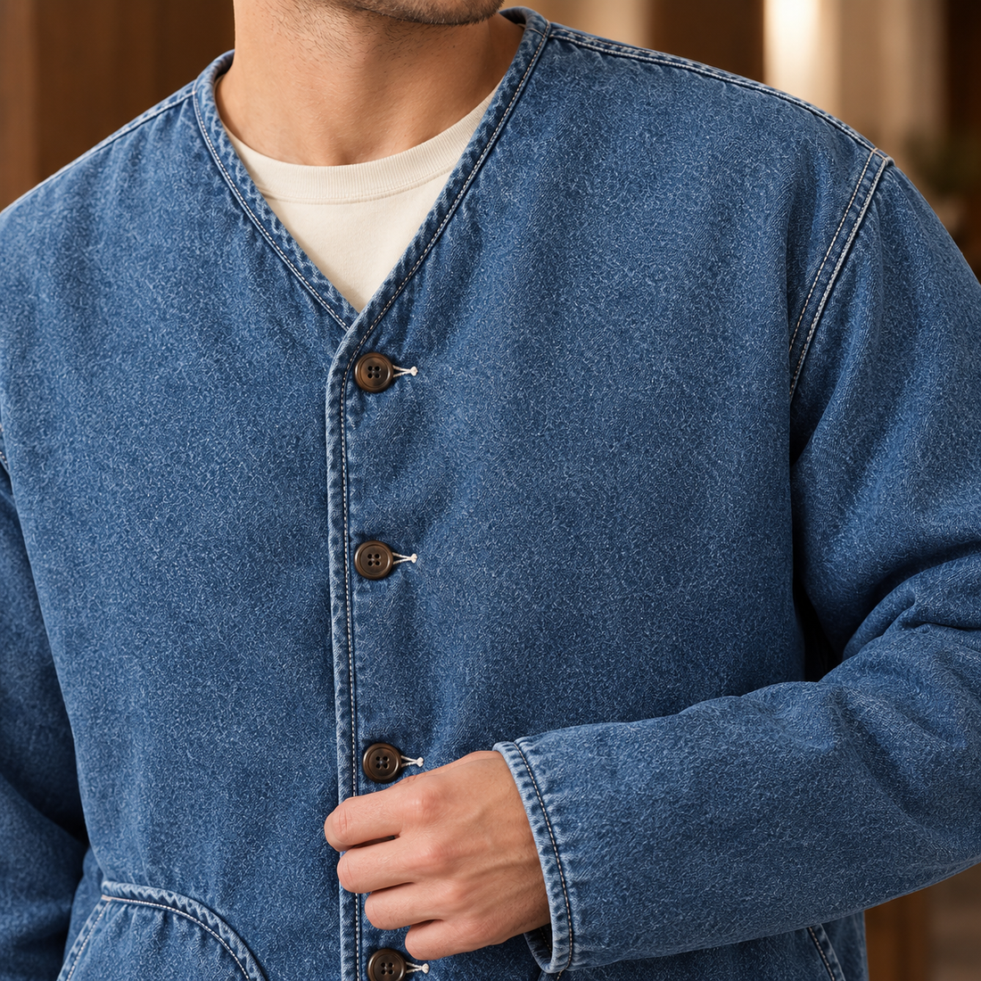 Romano Washed Denim Jacket - Lead Product Detail