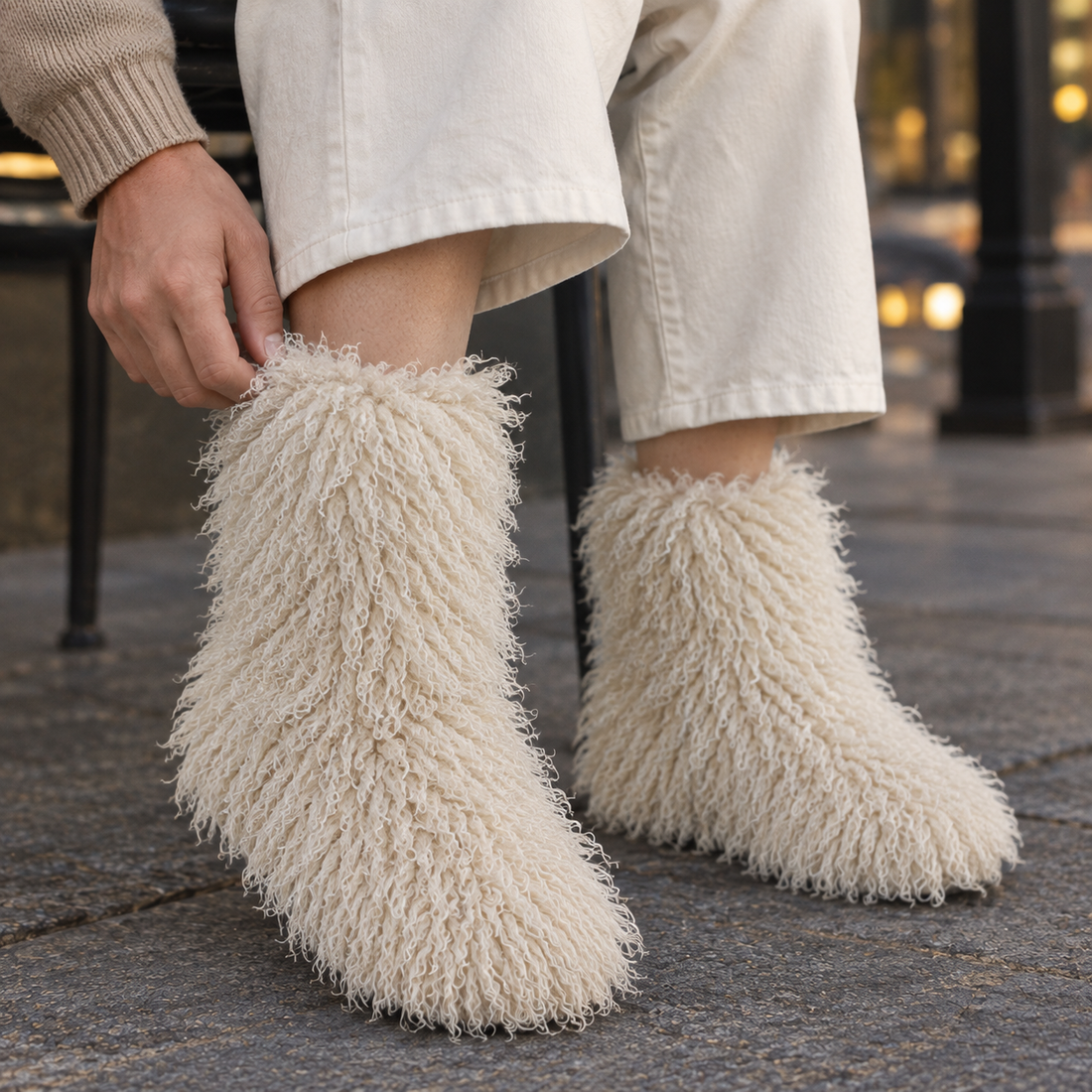 Romano-Vico Plush Boots - Lead Product Detail