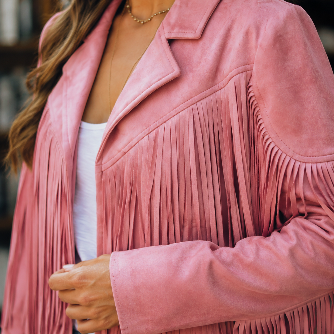 Giselle-Grace Fringe Jacket - Lead Product Detail