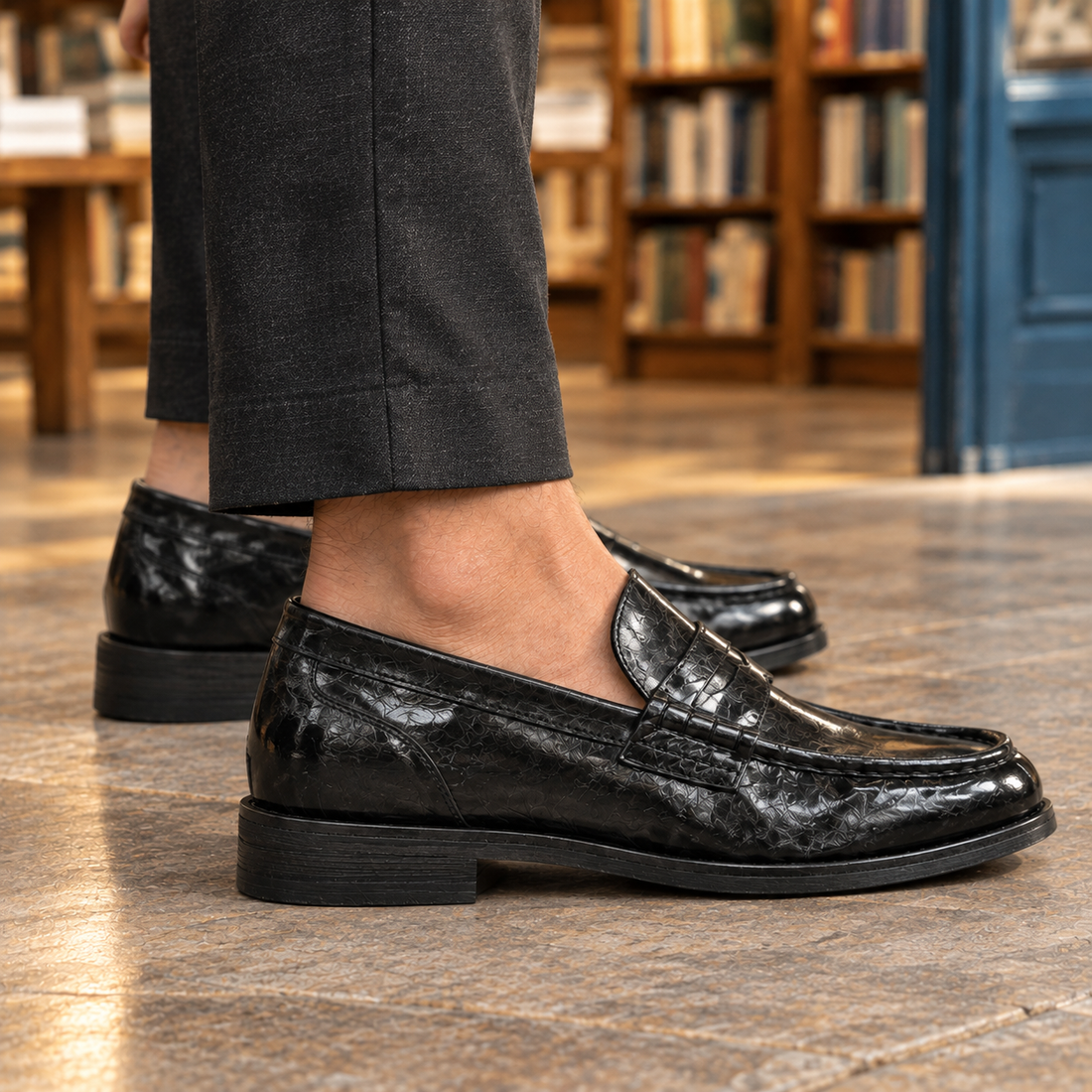 Baldini-Parma Leather Loafers - Lead Product Detail