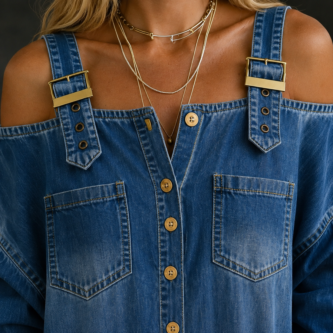 Talia-Jane Off Shoulder Jumpsuit - Lead Product Detail