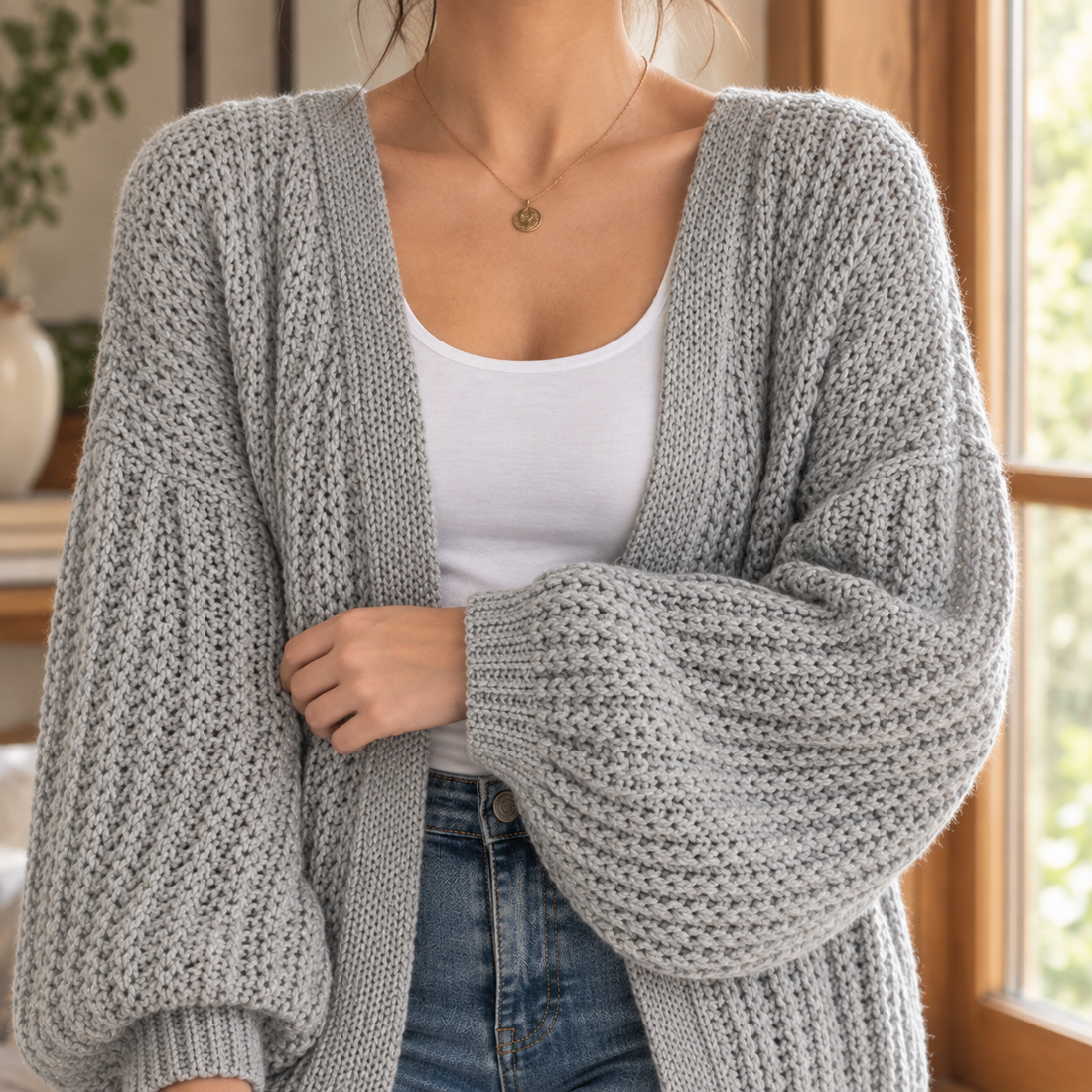 Eleanora-Jane Chunky Knit Cardigan - Lead Product Detail