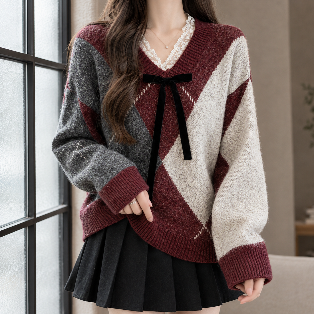 Alexia-Lane Argyle Sweater - Lead Product Detail