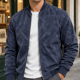 Mason Suede Bomber Jacket - Lead Product Detail