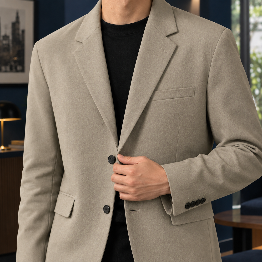 Bartholomew Relaxed Blazer - Lead Product Detail