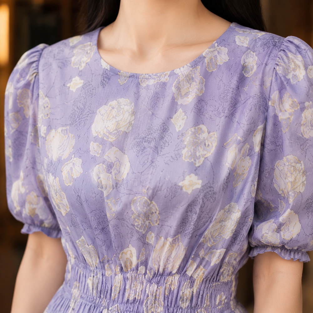 Liliane Smocked Maxi Dress - Lead Product Detail