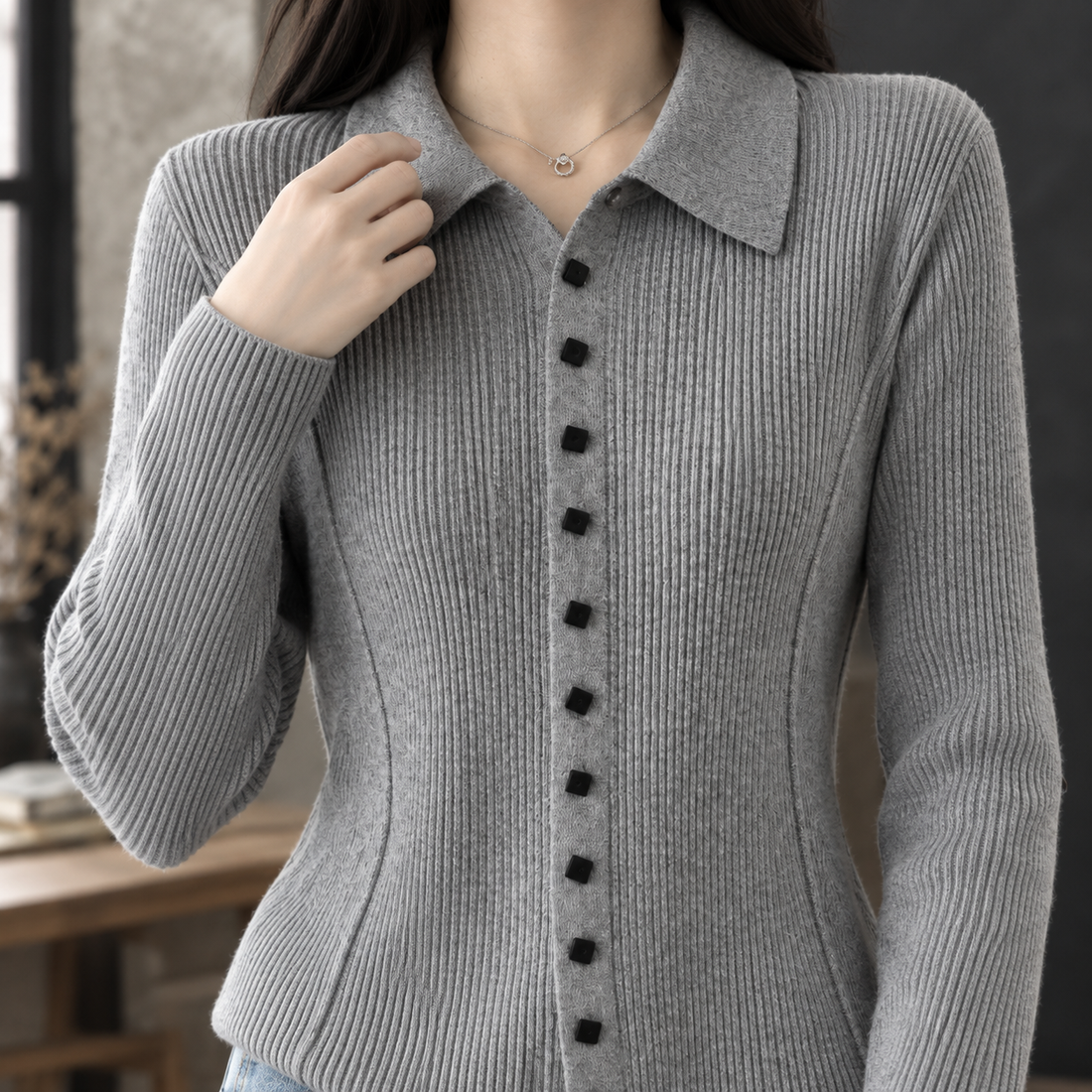 Fiona-Grace Ribbed Cardigan - Lead Product Detail