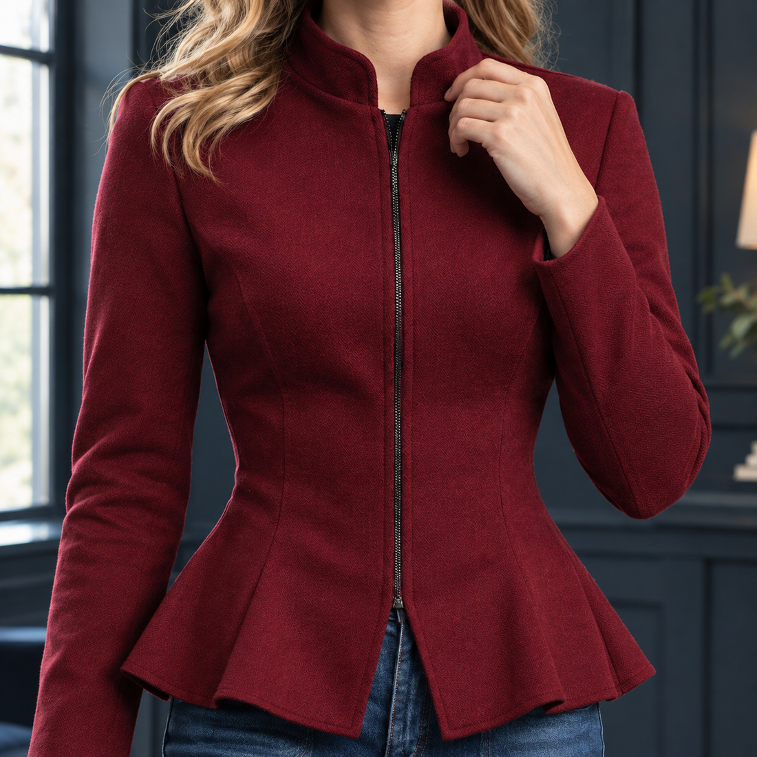 Luna-Sage Peplum Jacket - Lead Product Detail