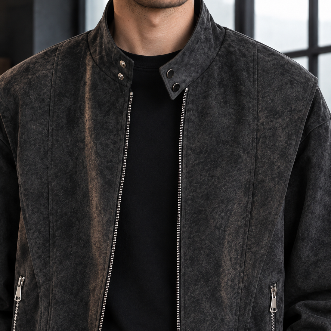 Dorian Stand-Collar Jacket - Lead Product Detail