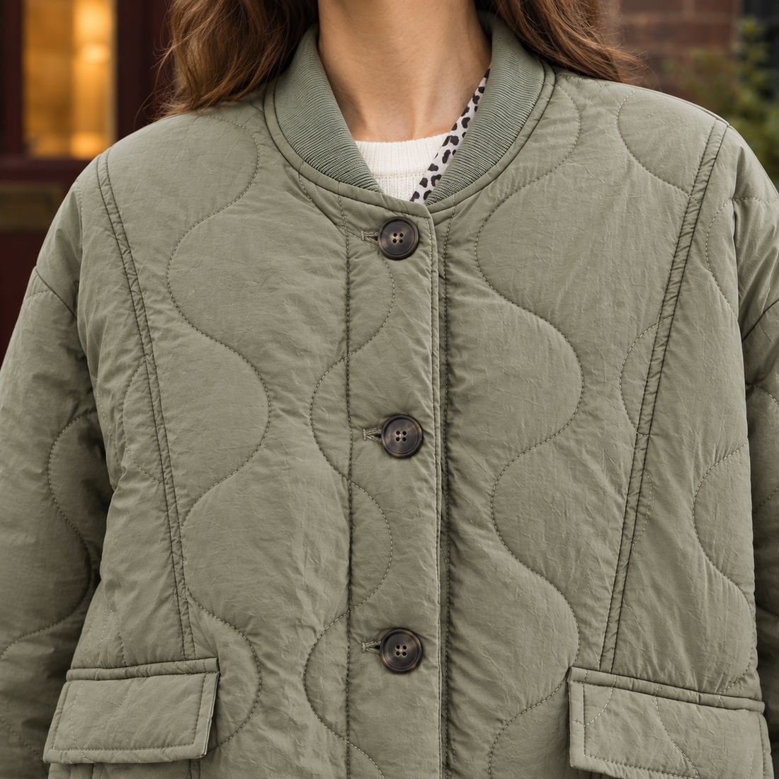 Portia-Pearl Quilted Jacket - Lead Product Detail