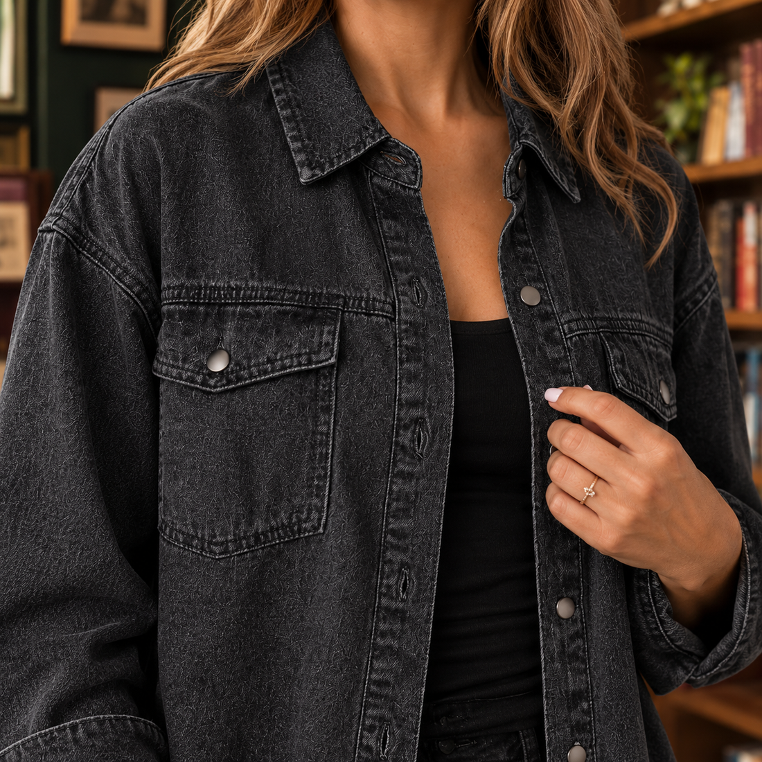 Claudia Frayed Overshirt - Lead Product Detail