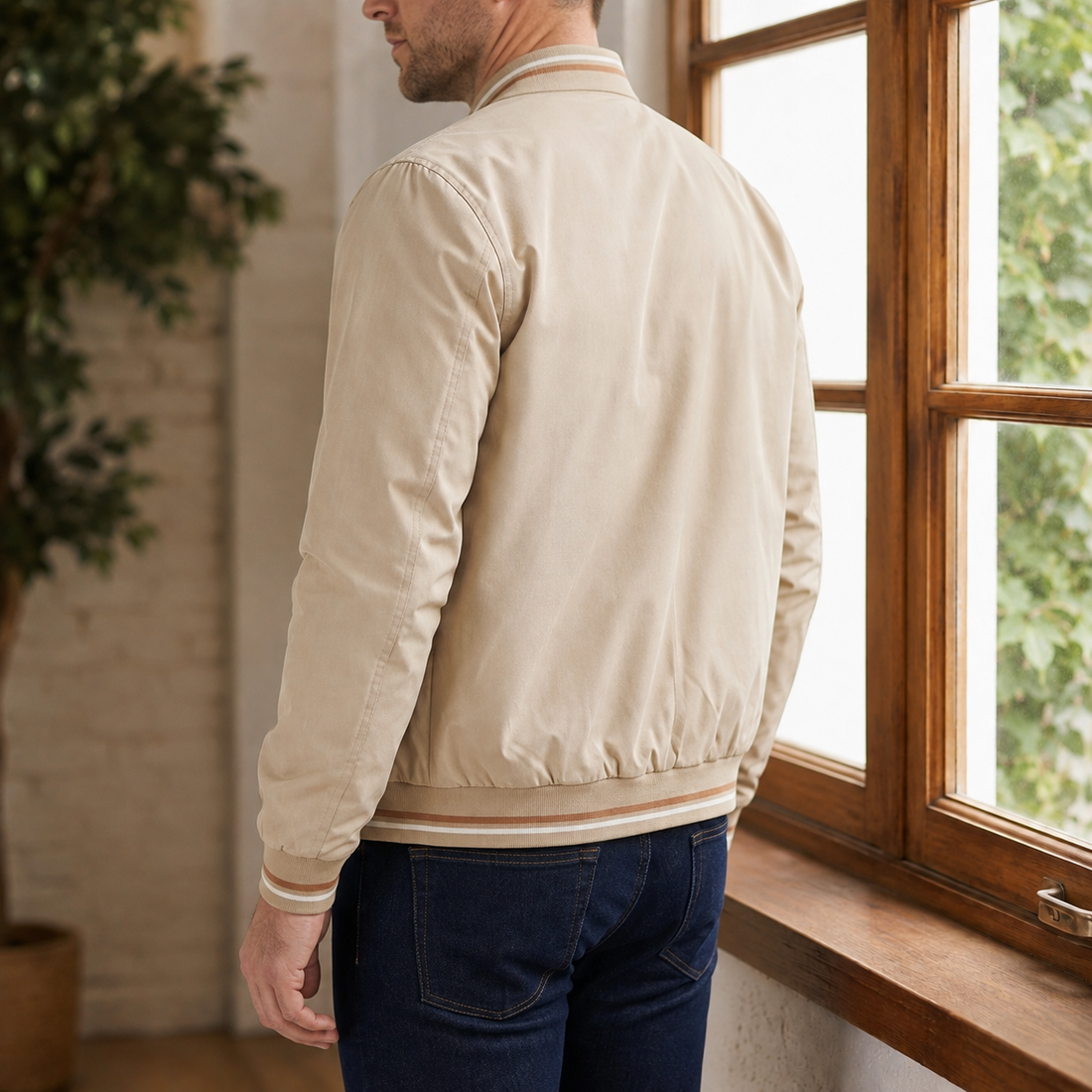 Rufus Lightweight Bomber Jacket - Lead Alternate View