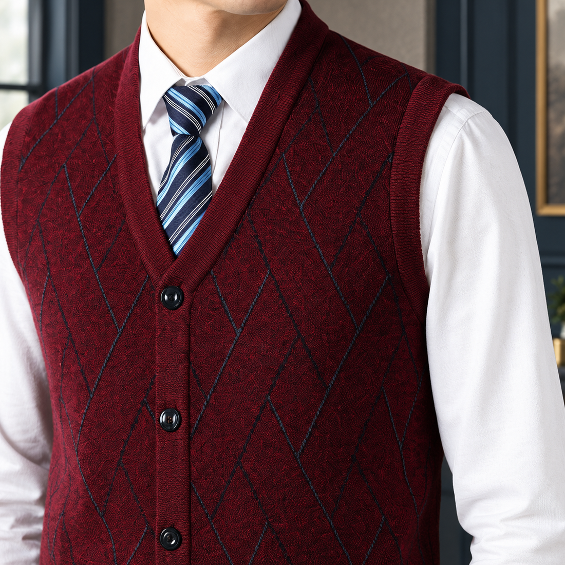 Caleb Argyle Vest - Lead Product Detail