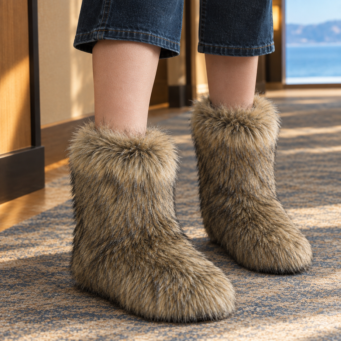 Tornabuoni-Napoli Plush Boots - Lead Product Detail