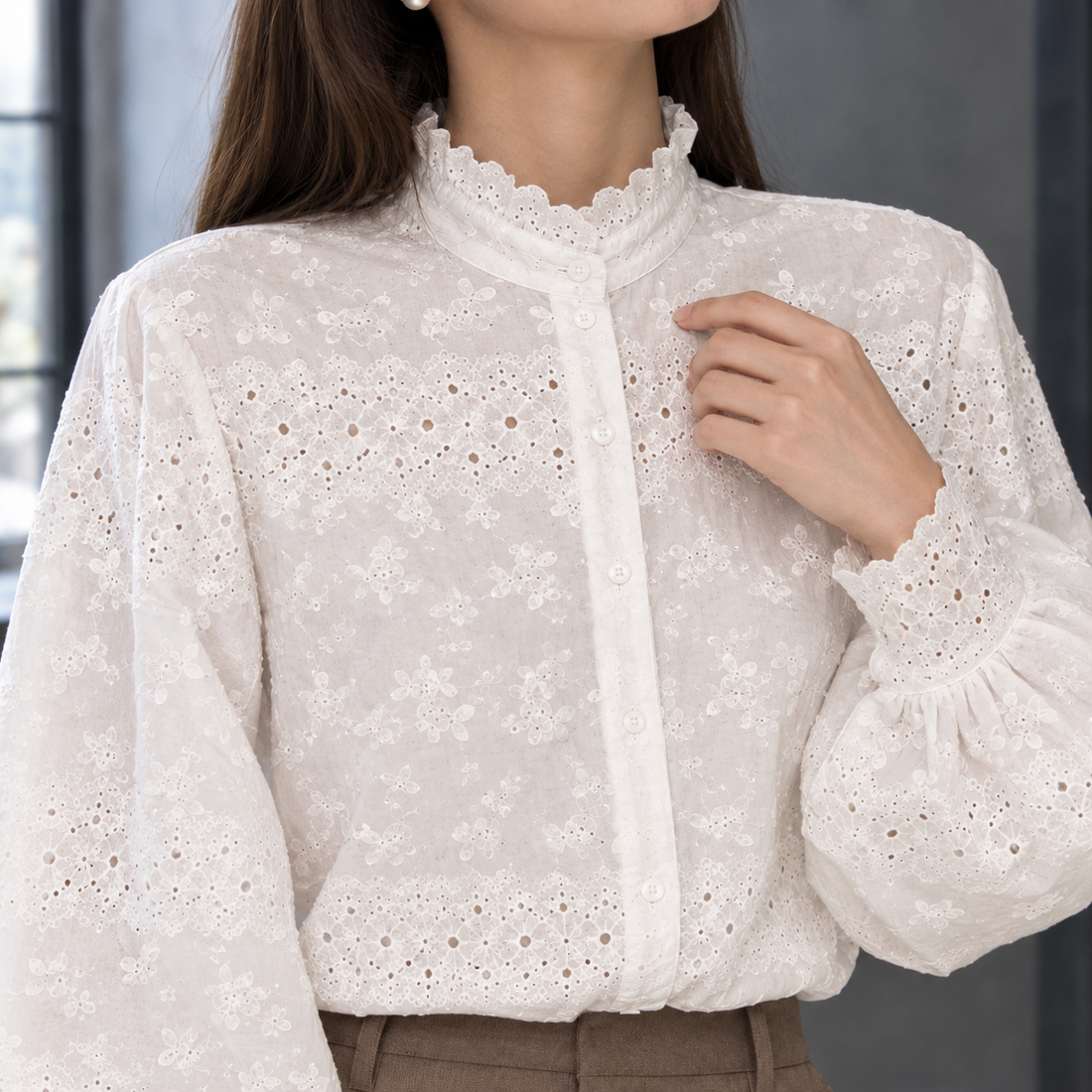 Ambrosine-Rose Embroidered Blouse - Lead Product Detail