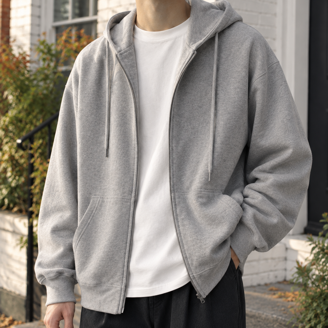 Arnaud Zip Hoodie Jacket - Lead Product Detail