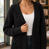 Giselle-Eve Cable Knit Cardigan - Lead Product Detail