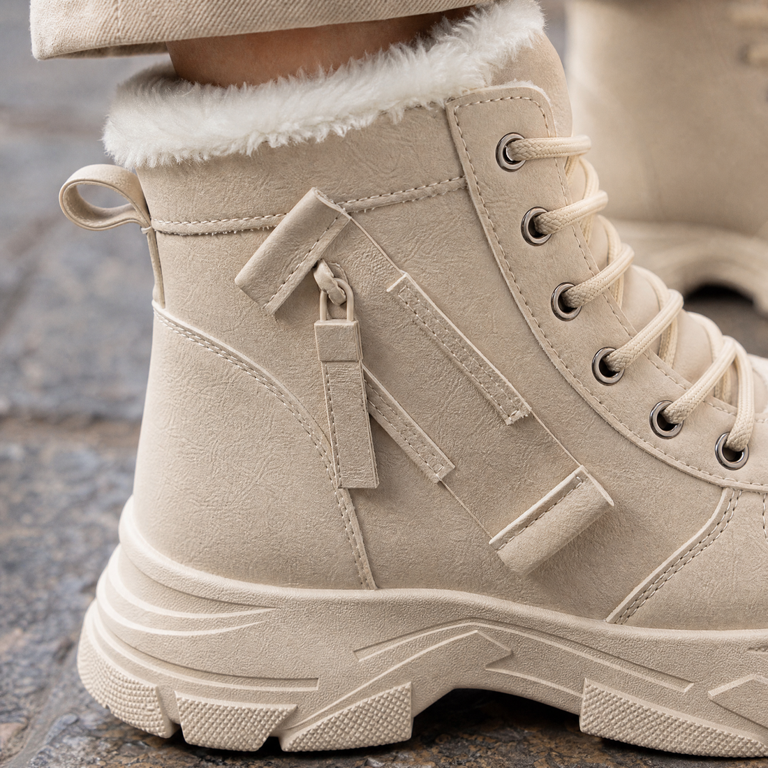 Squarcione-Verona Fleece Lined Boots - Lead Product Detail