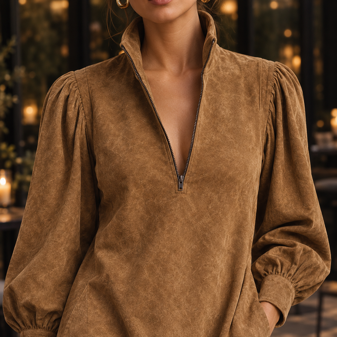 Odalys Balloon Sleeve Dress - Lead Product Detail
