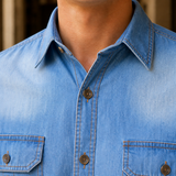 Edric Denim Shirt - Lead Product Detail