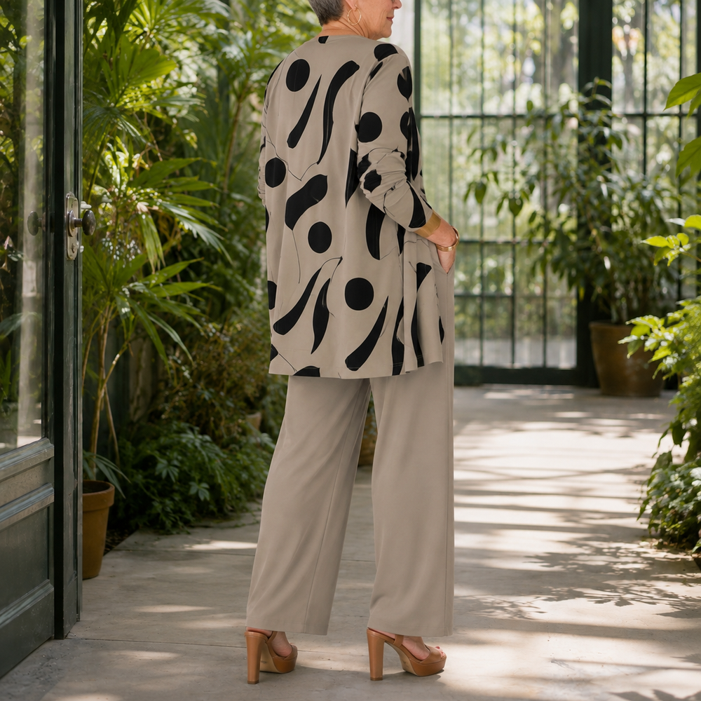 Celeste Printed Pants Set - Lead Alternate View