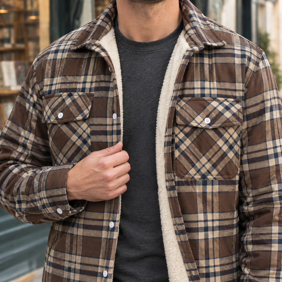 Dario Plaid Lined Jacket - Lead Product Detail