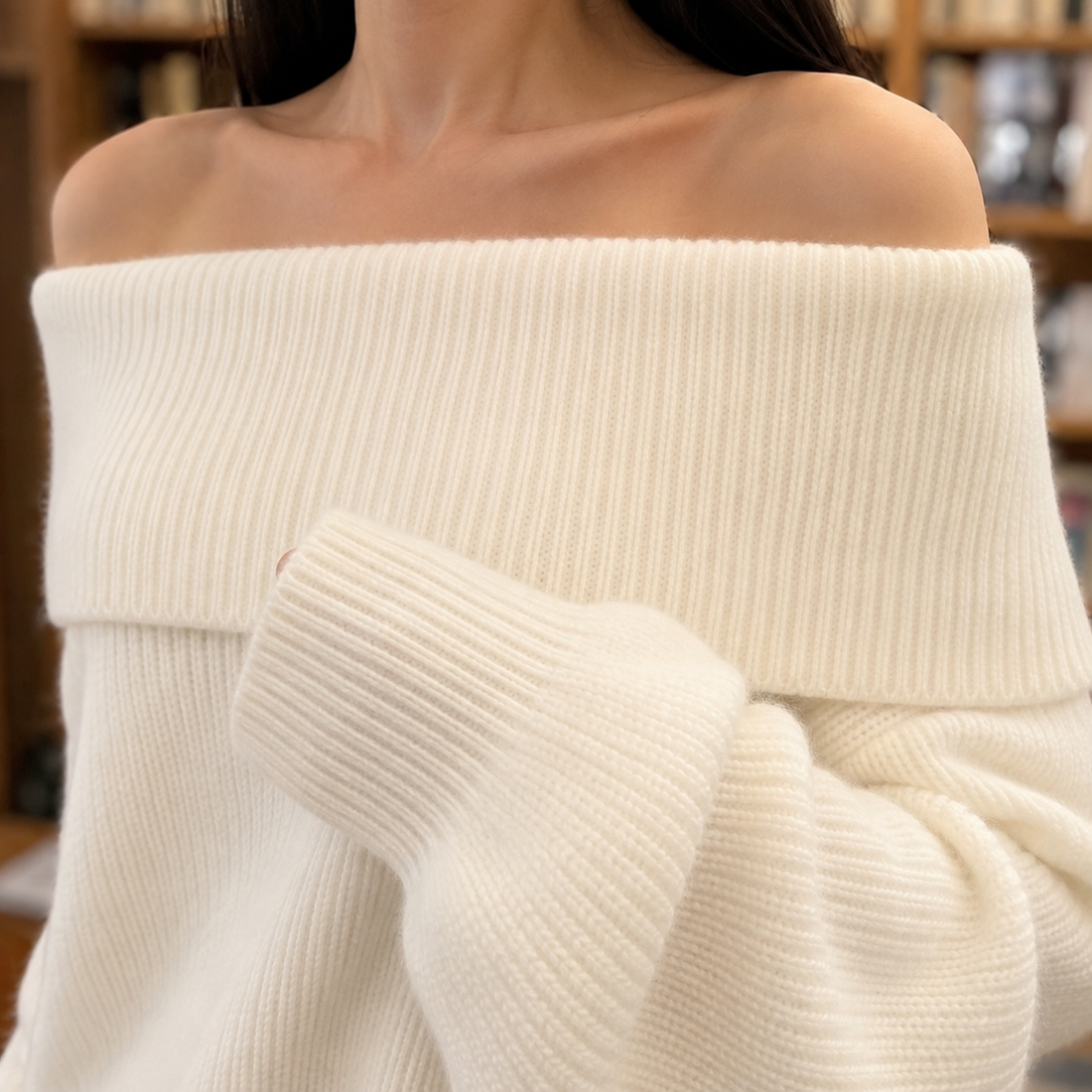 Mercedes Off-Shoulder Sweater - Lead Product Detail