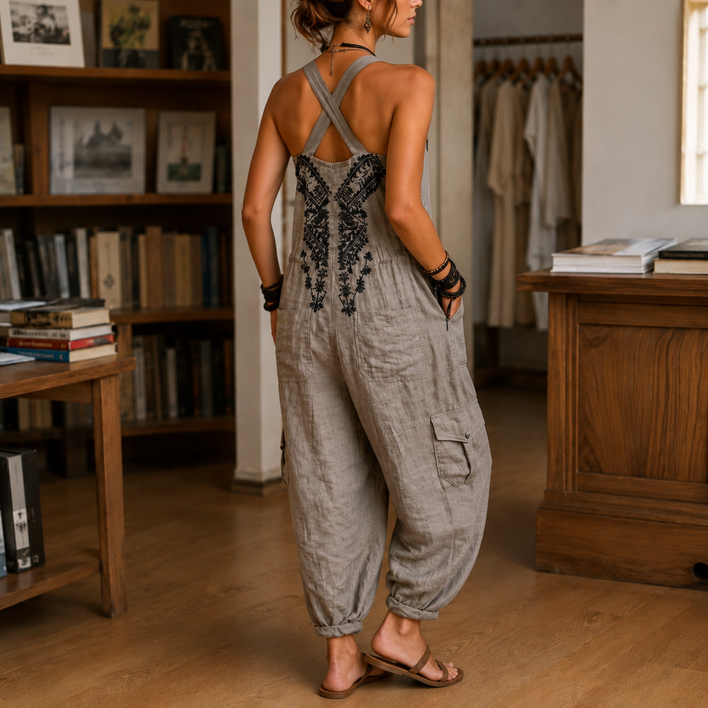 Vivienne V Neck Jumpsuit - Lead Alternate View