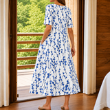 Eva Floral Midi Dress - Lead Alternate View